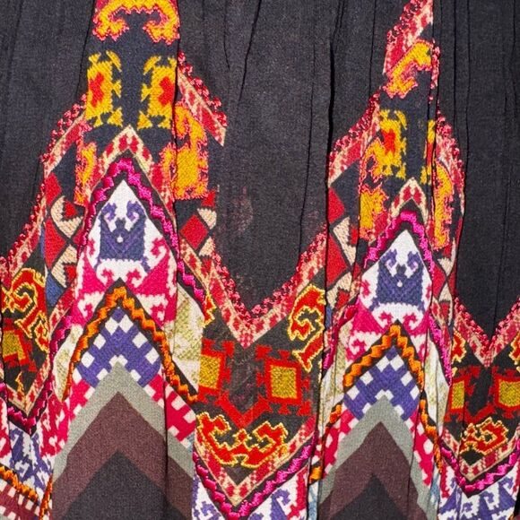 Tanvi Kedia Embroidered Midi Dress Boho Geometric Size 4 Made in India - Picture 7 of 17